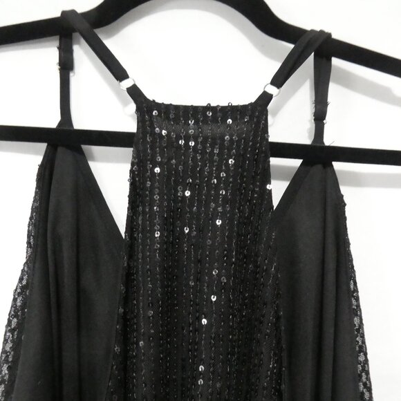 Unbranded | P2P 24 inches measured | Black Sequin Racerback Tank Top - Picture 9 of 13